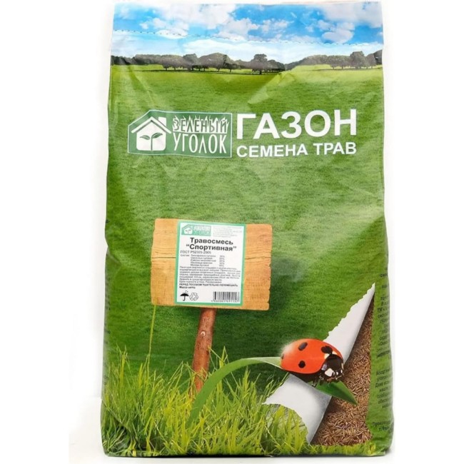 Семена газона Зеленый уголок Травосмесь Спортивная 20747