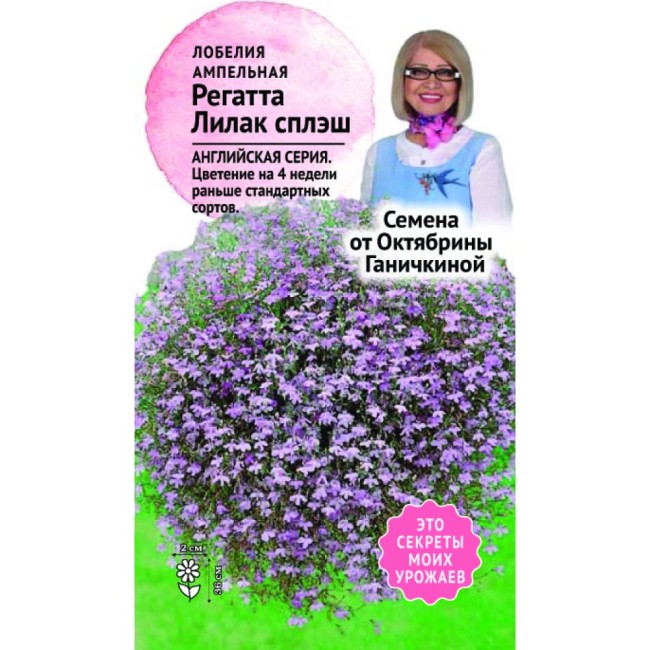 Лобелия семена ОКТЯБРИНА ГАНИЧКИНА Регатта Лилак сплеш 120112