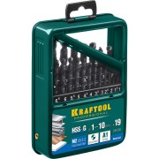 Набор сверл по металлу KRAFTOOL 29651-H19 Набор сверл по металлу KRAFTOOL 29651-H19
