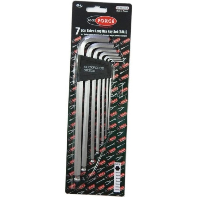 Набор шестигранных ключей Rockforce F-5072XLB(6510)