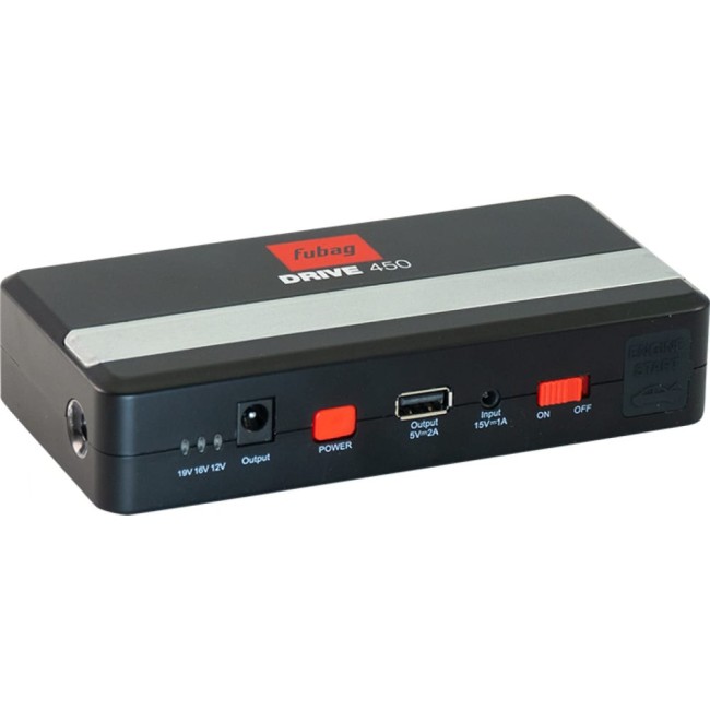Пусковое устройство FUBAG DRIVE 450, ток запуска 450А, емкость аккумулятора 12000 мАч 41198 Пусковое устройство FUBAG DRIVE 450, ток запуска 450А, емкость аккумулятора 12000 мАч 41198