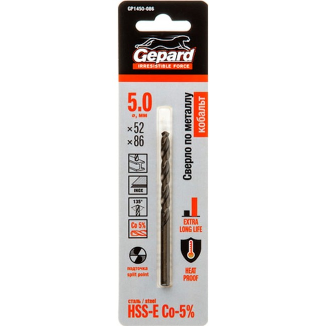 Сверло по металлу Gepard GP1450-086
