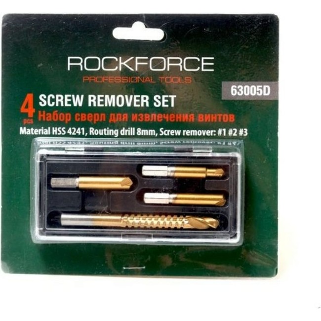 Набор сверл для извлечения заломанных болтов Rockforce RF-63005D(29882)