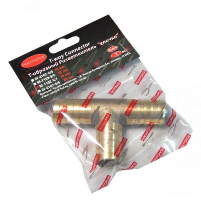 Т-образный разветвитель Rockforce RF-E102-6/8(26671)