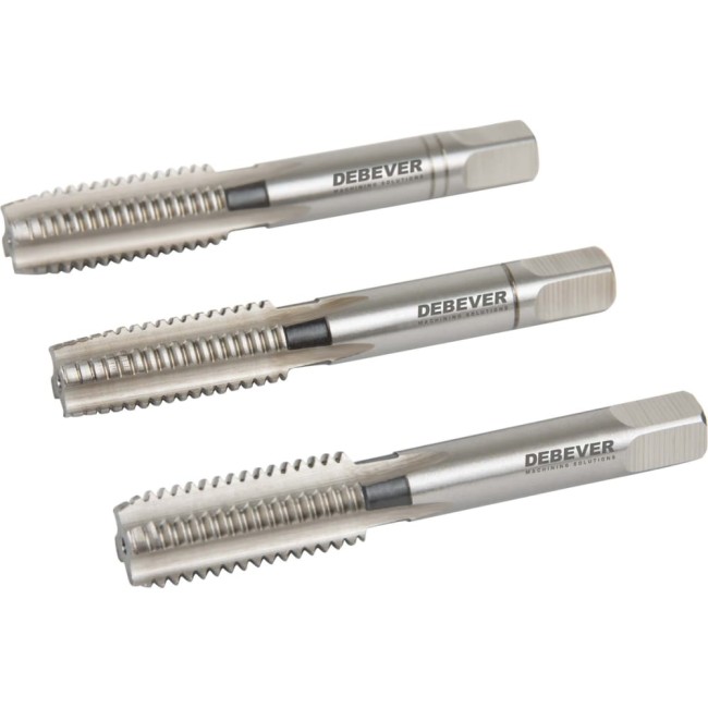 Комплект ручных метчиков Debever Machining Solutions M10х1.5, HSS, DIN 352, ISO2/6H (3 шт.) DB-30100 Комплект ручных метчиков Debever Machining Solutions M10х1.5, HSS, DIN 352, ISO2/6H (3 шт.) DB-30100