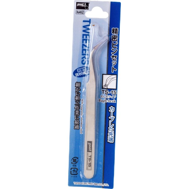 Загнутый антимагнитный пинцет goot TS-15 6252