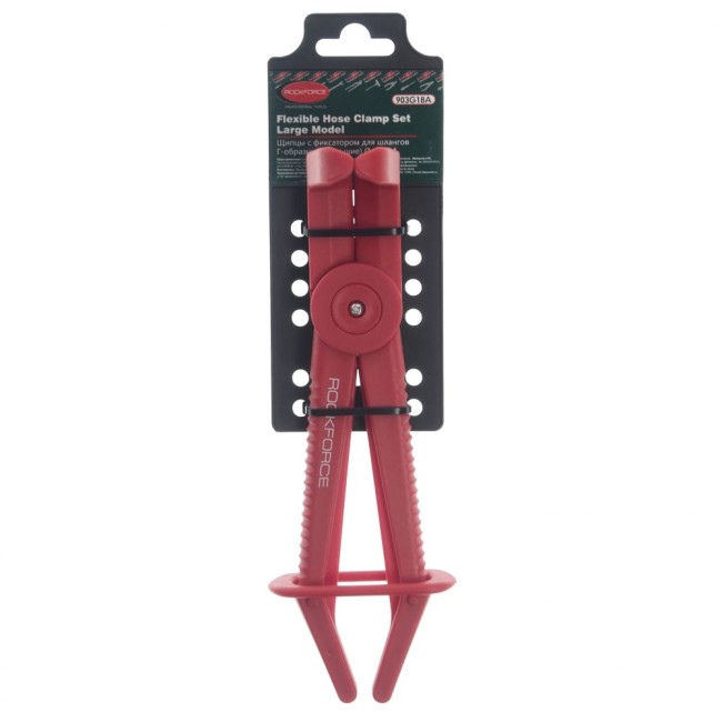 Изогнутый пластиковый зажим для шлангов Rockforce с фиксатором 90L-220мм RF-903G18A(27397) Изогнутый пластиковый зажим для шлангов Rockforce с фиксатором 90L-220мм RF-903G18A(27397)